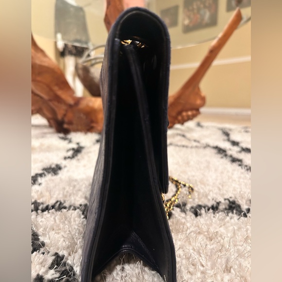 Vintage NAVY Quilted Chain Crossbody Made in France - Picture 15 of 15